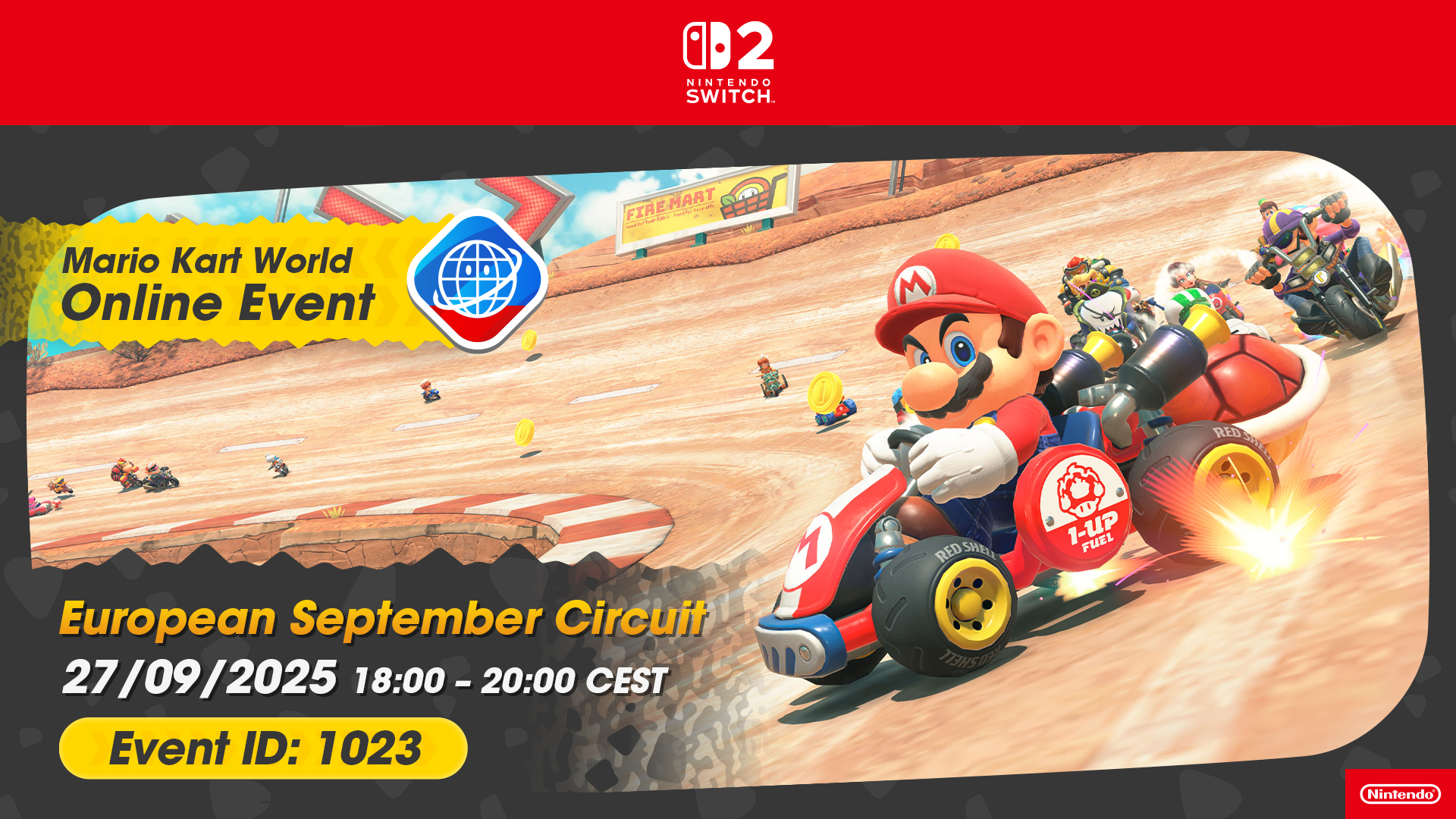 Osallistu ensimmäiseen Mario Kart World European -verkkotapahtumaan!